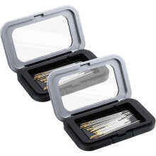 2 Stück Magnetischer Nadelhalter, Tragbare Starke Nadelaufbewahrungsbox mit Klarem Deckel für Quilting-Bastelarbeiten mit Kleinen Nadeln