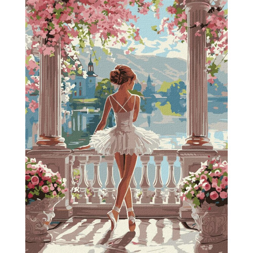 Maleri efter tal - Vidunderlig ballerina 40x50cm