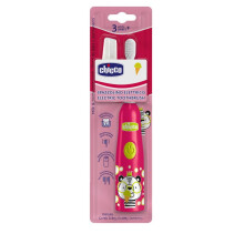 Sähköhammasharja - CHICCO - Panda Rose 36kk+ - Pehmeät harjakset - Värisevä pää - Kotelo &amp; imukuppi