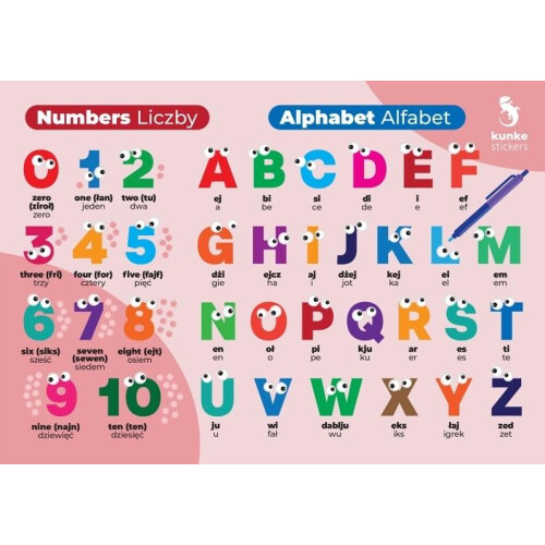 Engelske flashcards tal, alfabet 3 stk.