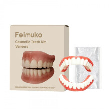Feimuko Denture Set - Realistic Upper and Lower False Teeth, Easy to Use and Clean