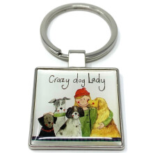 K29 Crazy Dog Lady Psiara nøglering