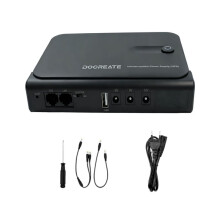 Docreate TTAKA7 36W DC1036L UPS Ononderbroken Voedingsbron met 18650 Vervangbare Batterij EU Stekker