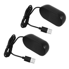 2X USB Lautsprecher Tragbare Lautsprecher Angetrieben Stereo Multimedia Lautsprecher fuer Notebook Laptop PC (Schwarz)