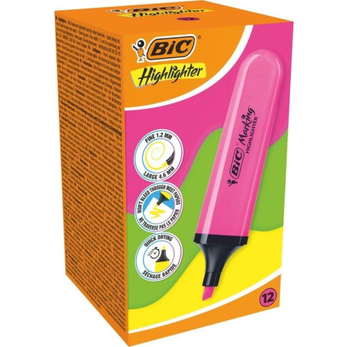 BIC BIC Neon Pink overstregningstuscher (12 stk.)