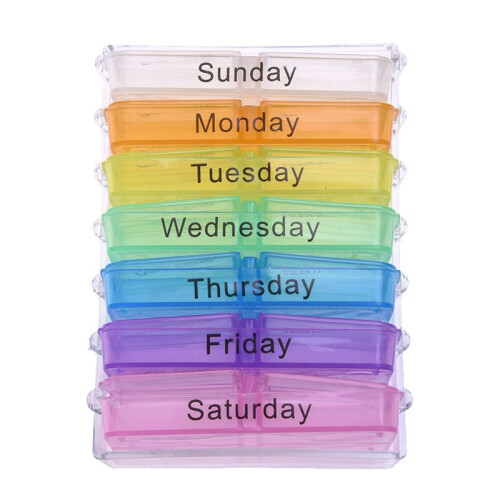 3X Medicine Weekly Storage Pill 7 Day Tablet Sorter Box Container Case Organizer 2