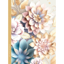 Notesbog 145x197/64K ternede blomster FRESH