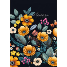 Notesbog 105x165/64K blomsterlinje FRESH