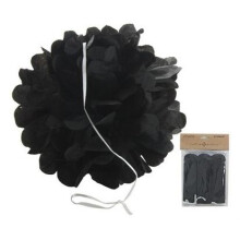 Papirpompomdekoration sort 25 cm 3 stk.