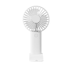 (White) Mini Handheld Fan with Phone Stand Portable USB Desk Fan 3 Speeds Quiet Small Personal Fan for Office Travel Outdoor Summer Gift