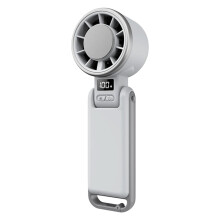 (White) New Portable Handheld Turbo Fan High Speed 100 Speed Stepless Control 180 Foldable 4-in-1 Personal Fan Carabiner Clip Summer