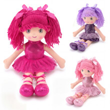 BiBi Doll 16 In Rag Doll with Hair Soft Plush Ballerina Girl Tutu Dress Cuddly Toy