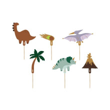 Dinosaurer kagetopper 8-12 cm 6 stk