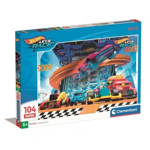 Clementoni Puslespil 104 Superfarvede Hot Wheels