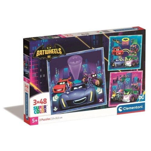 Clementoni Puslespil 3x48 Super Color Batwheels