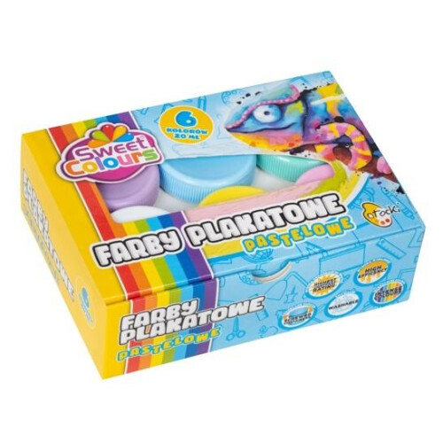 Pastel plakatmaling 6 farver 20ml