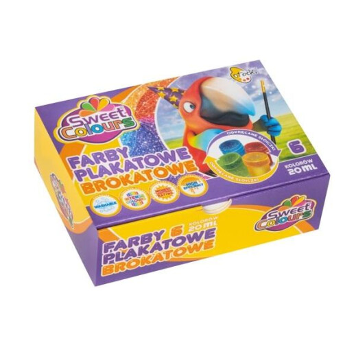 Glitter plakatmaling 6 farver 20ml