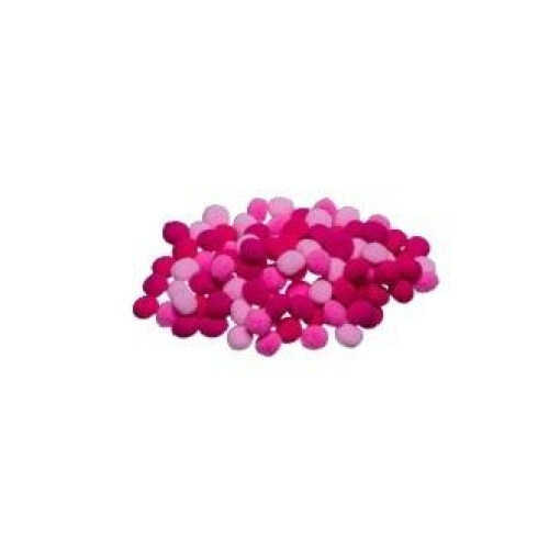 Lyserøde pomponer 10mm 100 stk