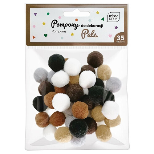 Pompomit koristeeksi 35 kpl Lemmikit