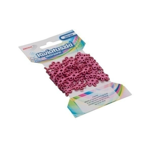 Læder blomsterkæde 1m pink