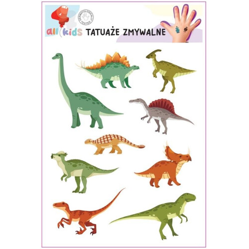 Midlertidige dinosaur-tatoveringer til børn