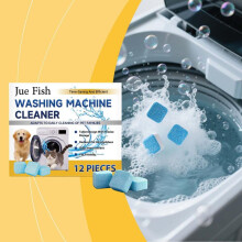 (12pieces) JUE FISH Washing Machine Cleaner Tablets – Daily Cleaning, Deodorizing, and Refreshing Care for All Models