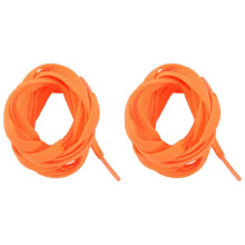 2X Trainers Replacement 8mm Wide Orange Flat String Shoelace Pair