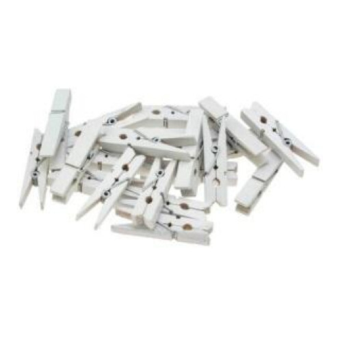 Hvide klips 3,5 cm 20 stk.