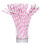 Pink brudte papirsugerør 12 stk. 1