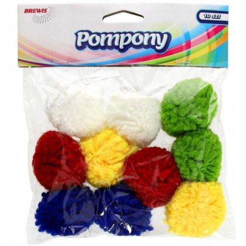 Fluffy pomponer 40mm 10 stk