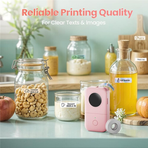 Label Maker Machine,   Label Maker for Office, Inkless Thermal Label Printer Portable Sticker Maker 1