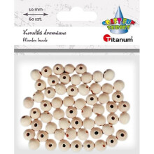 Runde træperler 60 stk.