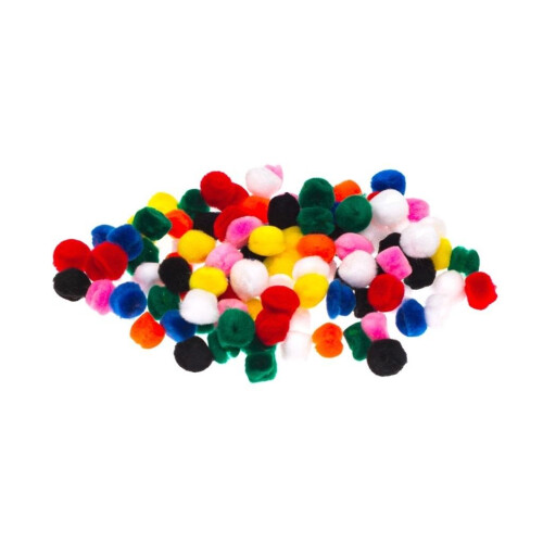 Pomponer 10mm 100 stk. mix