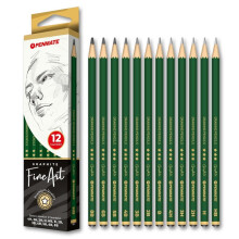 Sæt med kunstblyanter, hårdhed 4H-8B, 12 stk.