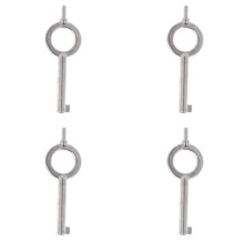 4X Clé Plate Universelle de Style Américain, Clé Spéciale pour Serrure à Menottes, Porte-Clés en Alliage D'Aluminium