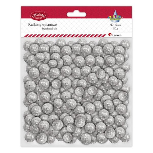Styrofoamkugler blandet sølv 20g
