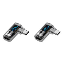 2X 90 Degree USB C Adapter Right Angle U Shape Type C Adapter 40Gbps Data Transfer PD 140W USB4.0 8K 60Hz Converter, B