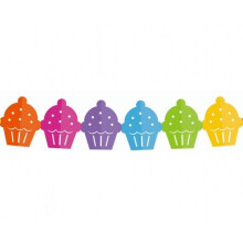 Papirguirlande Farverige cupcakes 360x15,1x18cm
