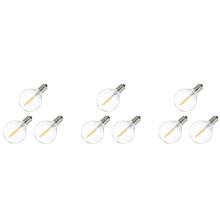 9Pcs G40 LED Replacement Light Bulbs, E12 Screw Base Shatterproof LED Globe Bulbs for Solar String Lights Warm White