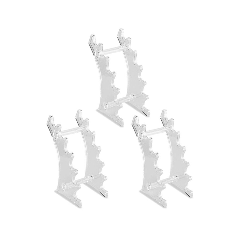 Bobotron 3X Acrylic 6-Slots Display Stand, Eyebrow Fountain Pen Pencil Jewelry Makeup Brush Rack Organizer Holder Clear