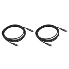 2X RCA Extension Cable RCA Audio Video Cable RCA Male to Female Cord for Speaker, Subwoofer, Camera, HDTV, 1.8M