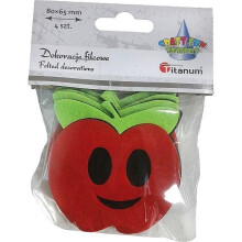 Filt 3D æbler 80x65mm rød-grøn 4 stk