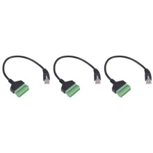 3X RJ45 Screw Terminal Connector Cable RJ45 Male to 8 Pin Extension Cable Lead for Cat5/6/7 Ethernet Extender AV CCTV