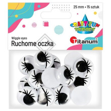 Øjne uden lim med øjenvipper 25mm mix 15 stk