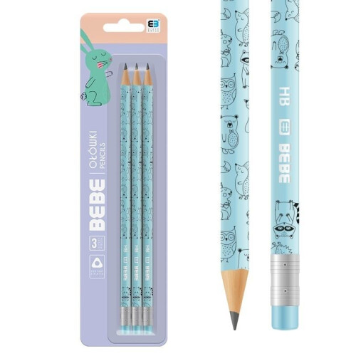 Blyant 3 stk. Bebe Kids Pastel