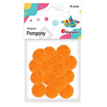Polyester pomponer 18mm orange 15 stk