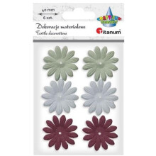 Stofblomster 3D-skum 40 mm mix 6 stk.