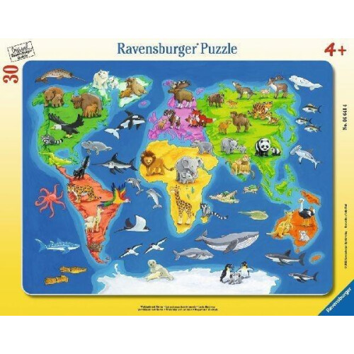 Ravensburger Puslespil 30 Dyreverdenskort