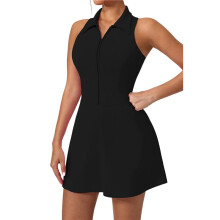 Vestido Deportivo Ajustado de Cintura Alta Negro M