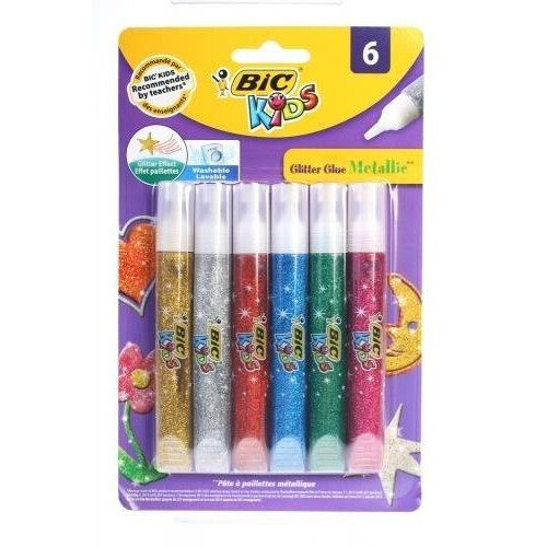 BIC Glitterlimblanding med 6 farver BIC